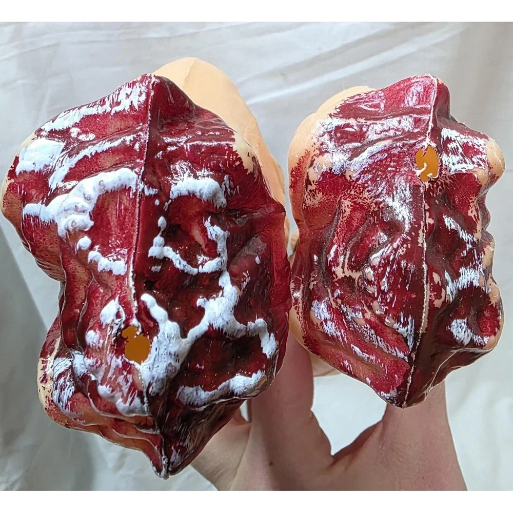 Vintage Greenbrier Halloween Severed Hands Prop Pair Bloody Plastic Horror Decor
